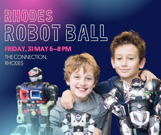 Rhodes Robot Ball 2024, City of Canada Bay Libraries. Flyer Event