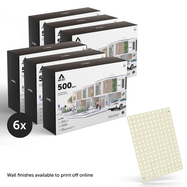 Bundle kit of 6 Arckit 500 sqm. Architectural Model Building Kits & Building Plates