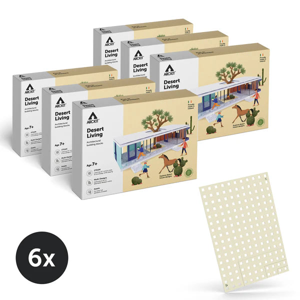 Bundle kit of 6 Arckit Desert Living Model House Kits & Building Plates